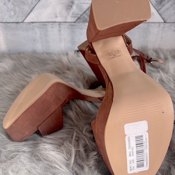 STEVE MADDEN LESSA NUBUCK ANKLE STRAP PLATFORM HEELS SIZE 9.5 - Picture 9 of 12